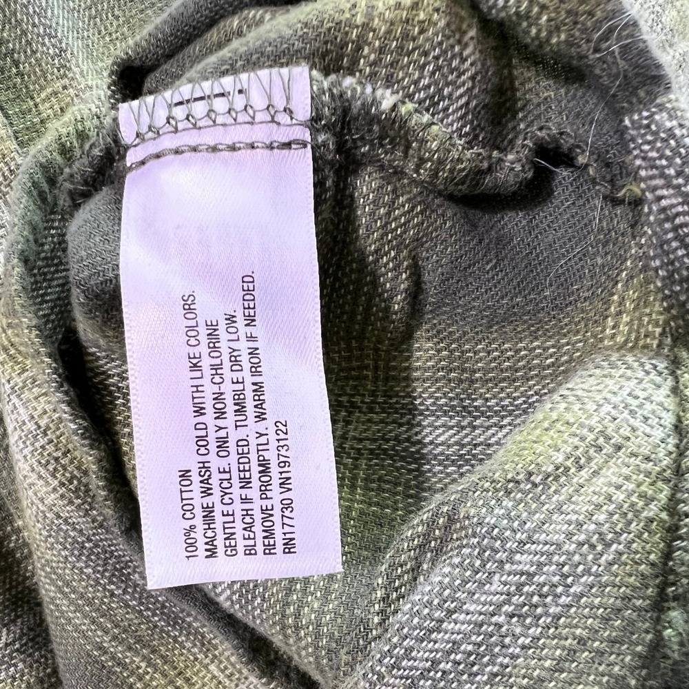 Wild Fable Green Plaid Button Down Shirt XXS NWT Oversized Cotton Flannel Top - Picture 8 of 8